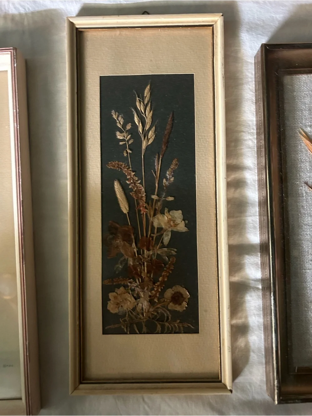 Vintage Framed Dried Floral Wall Art Collqge
